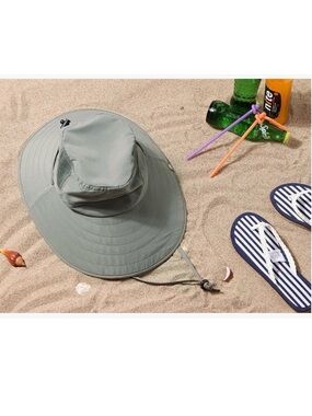 Sun Protection Zone Women’s and m Wide Brim Sun Hat in Sage Gray with Chin Cord